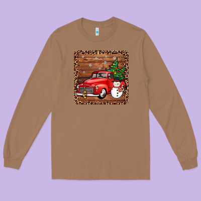 Christmas Truck Coaster Long Sleeve Tee Designed By Jahusdesignshop