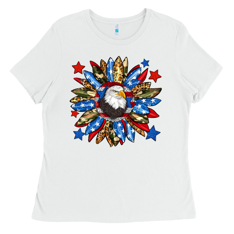 American Flag Sunflower Ladies Tee by Neo Western | Teevron