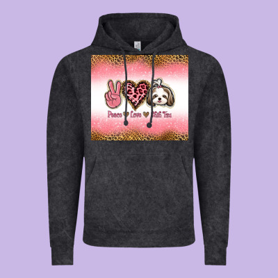 Peace Love Shih Tzu Vintage Hoodie Designed By Jasminsmagicworld