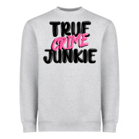 Heather Grey true crime junkie Heavyweight Sweatshirt - MaliasSmallBusiness