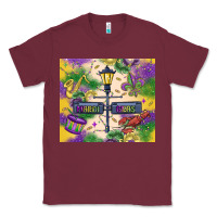 Burgundy mardi gras street lights Classic Tee - MaliasSmallBusiness