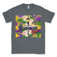 Charcoal Heather mardi gras street lights Classic Tee - MaliasSmallBusiness