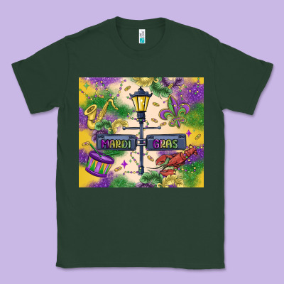Mardi Gras Street Lights Classic Tee Designed By Maliassmallbusiness