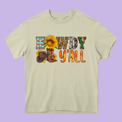 Howdy Y All Heavy Core Tee Designed By Hra Design Shop