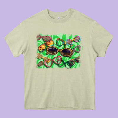 Sunglasses Background Heavy Core Tee Designed By Barkaloodesign