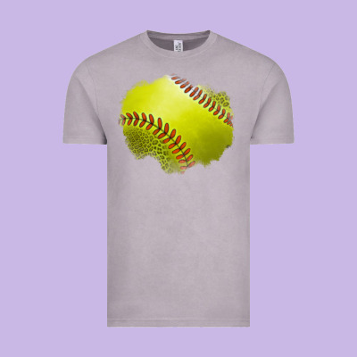 Leopard Softball Patch Vintage Tee Designed By Jasminsmagicworld