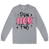 Heather Grey powherful Long Sleeve Tee - MaliasSmallBusiness