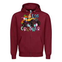 Burgundy egg crusher monster truck easter Zipper Hoodie - Artiststas