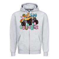 Heather Grey egg crusher monster truck easter Zipper Hoodie - Artiststas