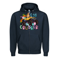 Navy egg crusher monster truck easter Zipper Hoodie - Artiststas