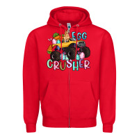 Red egg crusher monster truck easter Zipper Hoodie - Artiststas