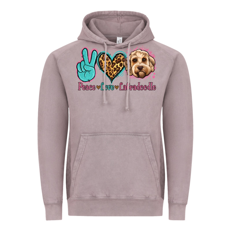 Peace Love Labradoodle Vintage Hoodie by Jasminsmagicworld | Teevron