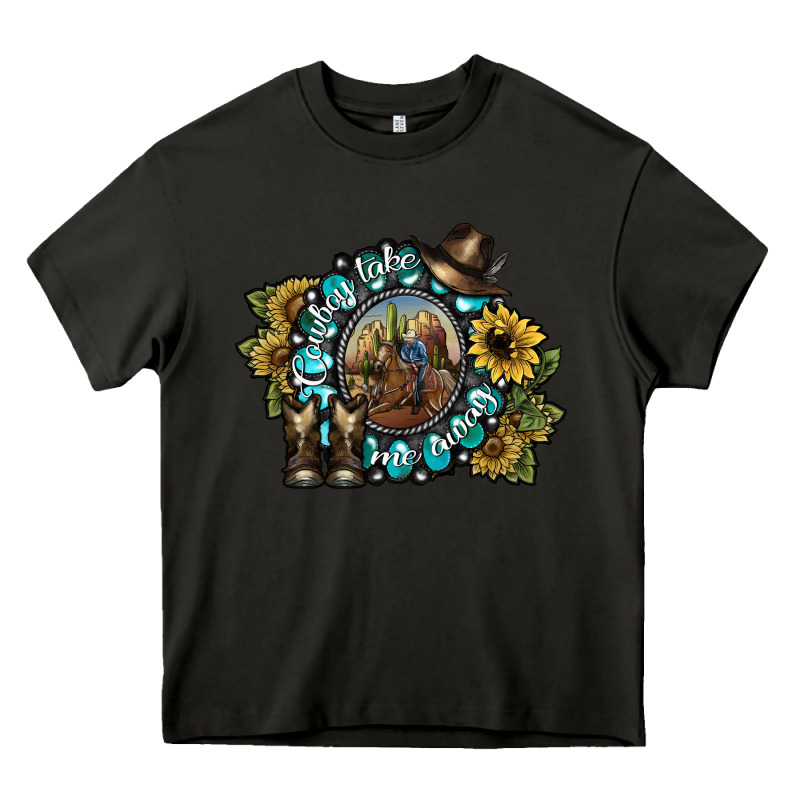 Cowboy Take Me Away 2 Heavy Core Tee by SublimationCraftShop | Teevron
