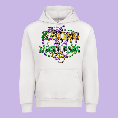 Beads And Bling It's' A Mardi Gras Thing Urban Hoodie Designed By Fadigitalartstudio