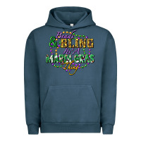 Pigment Midnight Navy Beads and bling it's' a Mardi Gras thing Urban Hoodie - FaDigitalArtStudio