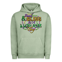 Pigment Oil Green Beads and bling it's' a Mardi Gras thing Urban Hoodie - FaDigitalArtStudio