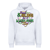 White Beads and bling it's' a Mardi Gras thing Urban Hoodie - FaDigitalArtStudio