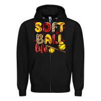 Black softball life Zipper Hoodie - Artiststas