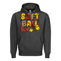 Charcoal Heather softball life Zipper Hoodie - Artiststas