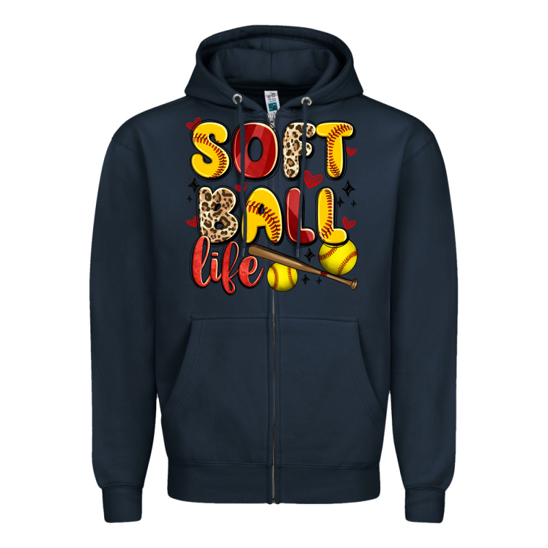 Softball Life Zipper Hoodie by Artiststas | Teevron
