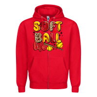 Red softball life Zipper Hoodie - Artiststas
