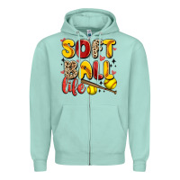 Seafoam softball life Zipper Hoodie - Artiststas