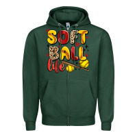Sports Green softball life Zipper Hoodie - Artiststas