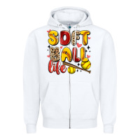 White softball life Zipper Hoodie - Artiststas
