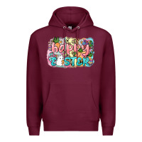 Burgundy Happy Easter Day Premium Hoodie - HowdyJamesFarm
