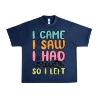 Navy i came i saw i had anxiety so i left Urban Heavy Tee - MaliasSmallBusiness