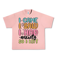 Salmon i came i saw i had anxiety so i left Urban Heavy Tee - MaliasSmallBusiness