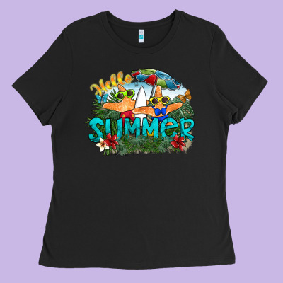 Hello Summer Ladies Tee Designed By Sublimationcraftshop