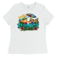 White hello summer Ladies Tee - SublimationCraftShop