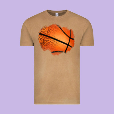 Leopard Basketball Patch Vintage Tee Designed By Jasminsmagicworld