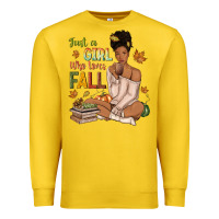 Lemon Just a girl who loves Fall afro woman Premium Sweatshirt - NancyCooperArtShop