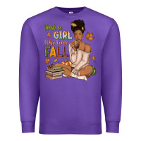 Purple Just a girl who loves Fall afro woman Premium Sweatshirt - NancyCooperArtShop