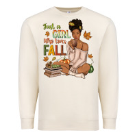 Sandshell Just a girl who loves Fall afro woman Premium Sweatshirt - NancyCooperArtShop