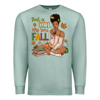 Seafoam Just a girl who loves Fall afro woman Premium Sweatshirt - NancyCooperArtShop