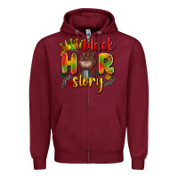 Burgundy black her story Zipper Hoodie - Artiststas