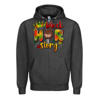Charcoal Heather black her story Zipper Hoodie - Artiststas