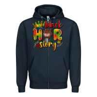 Navy black her story Zipper Hoodie - Artiststas