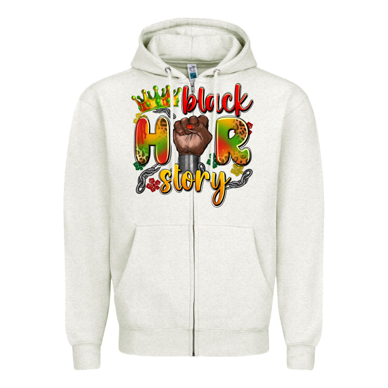 Black Her Story Zipper Hoodie by Artiststas | Teevron