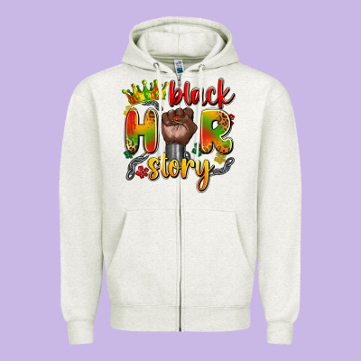 Black Her Story Zipper Hoodie Designed By Artiststas