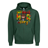Sports Green black her story Zipper Hoodie - Artiststas