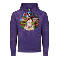 Cloud Purple Christmas Charolais Calf Black Angus Bull And Roos Vintage Hoodie - RanaPortraitStore