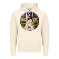 Vintage Artic Christmas Charolais Calf Black Angus Bull And Roos Vintage Hoodie - RanaPortraitStore