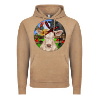 Vintage Coffee Christmas Charolais Calf Black Angus Bull And Roos Vintage Hoodie - RanaPortraitStore