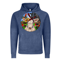 Vintage Denim Christmas Charolais Calf Black Angus Bull And Roos Vintage Hoodie - RanaPortraitStore