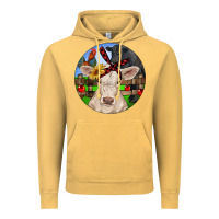 Vintage Mustard Christmas Charolais Calf Black Angus Bull And Roos Vintage Hoodie - RanaPortraitStore