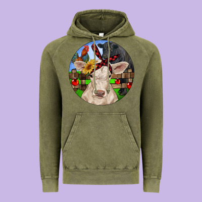 Christmas Charolais Calf Black Angus Bull And Roos Vintage Hoodie Designed By Ranaportraitstore